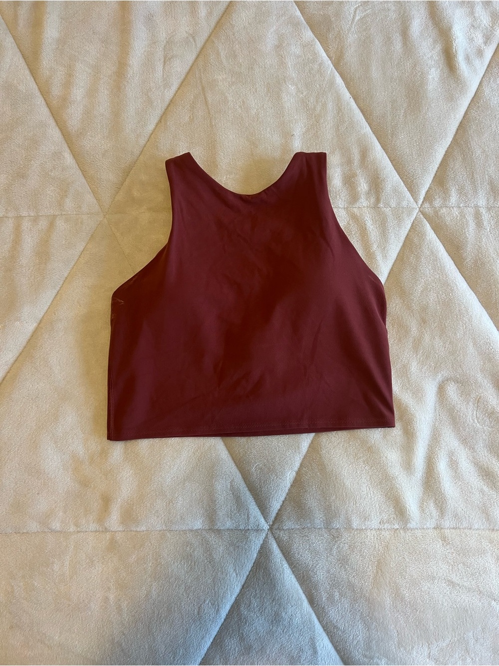 Athleta High-Neck Cropped Tank - Burgundy Wine